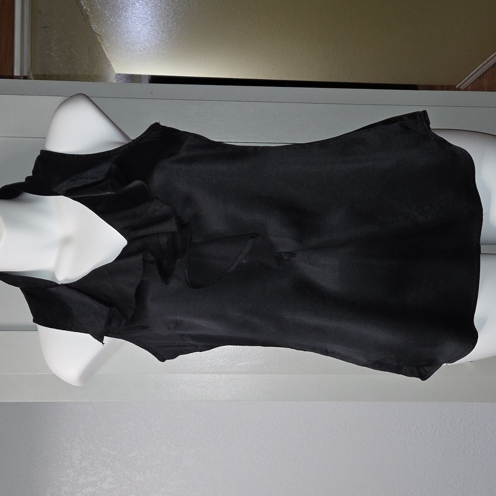 White House Black Market Silk Top in Black